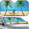 VunKo Front Window Car Sun Shade Windshield- Summer Green Frog