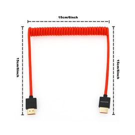 Alvin's Cables 8K 2.1 Full HDMI Braided Coiled-Cable for Atomos Ninja-V 4K-60P Record from Z-CAM for Canon-C70, for Sony A7S3,A9,A74(18 to 28 Inch)