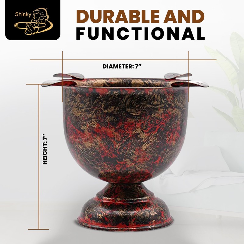 Stinky Cigar Tall Cigar Ashtray with 4 Stirrups for Indoor