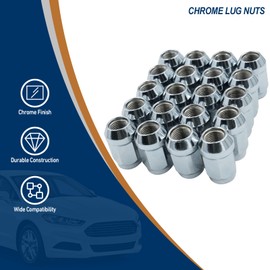 Torquizo 20PCS Chrome Lug Nuts M12x1.25 for Nissan Altima, Maxima, Pathfinder, Rogue, Sentra Subaru Outback