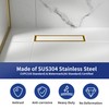Bernkot Linear Shower Drain 12", Brushed Gold Floor Drain with
