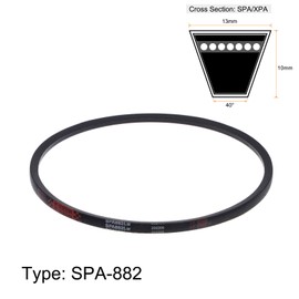sourcing map SPA-882 V-Belts Drive Belt 882mm Pitch Girth 13mm Width 10mm Height Rubber for Power Transmission