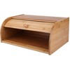Lawei Bamboo Bread Box, Large Natural Roll Top Wood Bread
