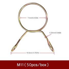 Ezitruz Pack of 50 spring hose clamps, fuel line clamps, spring band clamps, petrol hose clamps, hose clamps 11 mm, hose clamp for car, motorcycle, scooter, ATV
