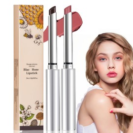 2Pcs Honey Lipstick Set,Honey Black Lipstick,Pink Moisture Shine Lips/tick,Lip Tint Black Lip/stick and Pink Li/pstick,Hydrating Li/pstick for Dry Lips Moisturizing,Lip Balm Suitable for Dry Lips