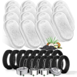 Cat Water Fountain Filters, 30 Pcs Cat Fountain Filters for 108oz/3.2L& 67oz/2L Stainless Steel Pet Water Dispenser Fountain Filter Replacement