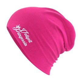 huuraa Beanie Full Time Princess Crown Gift Unisex Hat Full Time Princess Gift Idea, fuchsia