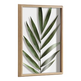 Kate and Laurel Blake Botanical 5F Framed Printed Glass Wall Art by Amy Peterson Art Studio, 18x24 Natural, Modern Wall Decor Inspired by Nature