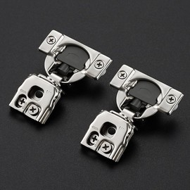Ravinte 10 Pack 5 Pairs 1 inch Overlay Soft Close Hidden Door Hinge for Kitchen Cabinet Stainless Steel Adjustable Satin Nickel Hardware