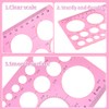 LOKUNN Circle Template for Drawing, Pink Ruler Quilling Tool, Round