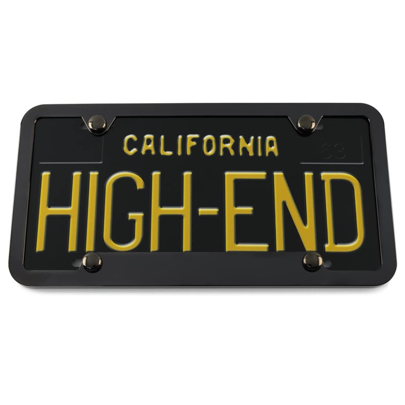 Black Chrome License Plate Frame, Comes with Chrome Screw Covers