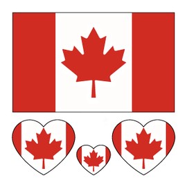 Canadian Flag Tattoos,10 Sheets Canada Flag World Cup|Sports Temporary Face Tattoos Stickers,40 Pcs Waterproof Sweat Sports National Flag Tattoos For Men Kids Women(Canada)