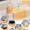 Bamboo Couch Cup Holder-Sofa Table Fits Most Sofas,3-in-1 Tray for