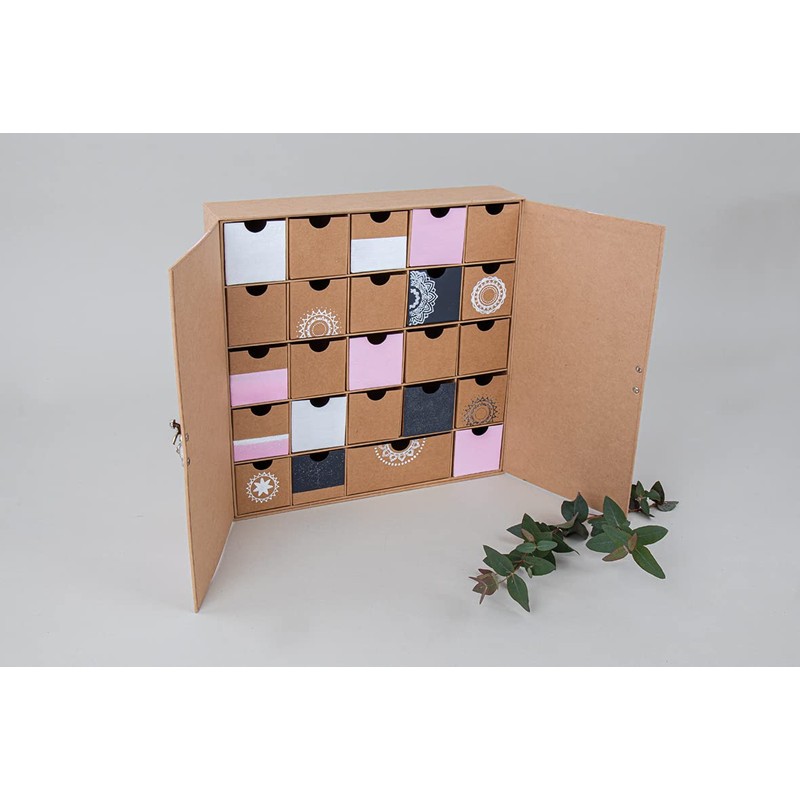 Rayher Small Papier Mache Cupboard with 24 Pull-out Drawers for