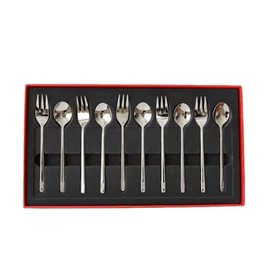 Fissler Modern Cutlery Dessert Set 10P (Dessert Spoon 5P + Dessert Fork 5P) / 휘슬러 모던 커트러리 디저트 세트 10P(디저트 스푼 5P + 디저트 포크 5P)