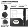 Dunwell Plastic Folders with 3 Prongs, (2 Pack, Black), 2-Pocket