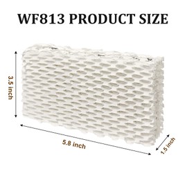 8 Pack Wf813 Eqwf813 Humidifier Filters Compatible with Equate Eqwf813 Eq-2119-Ul Relion RCM-832 RCM-832N ProCare PCCM-832N Cool Mist Humidifier Replacement Filter, White