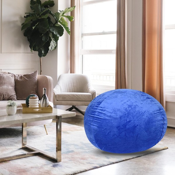 5ft Modern Velvet Bean Bag Chair, Plush Floor Chair with