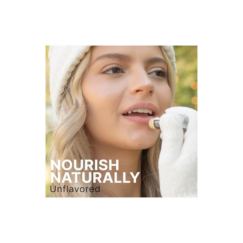 Lip Balm Organic (Original Unflavored) 4 Tube Pack Pure and