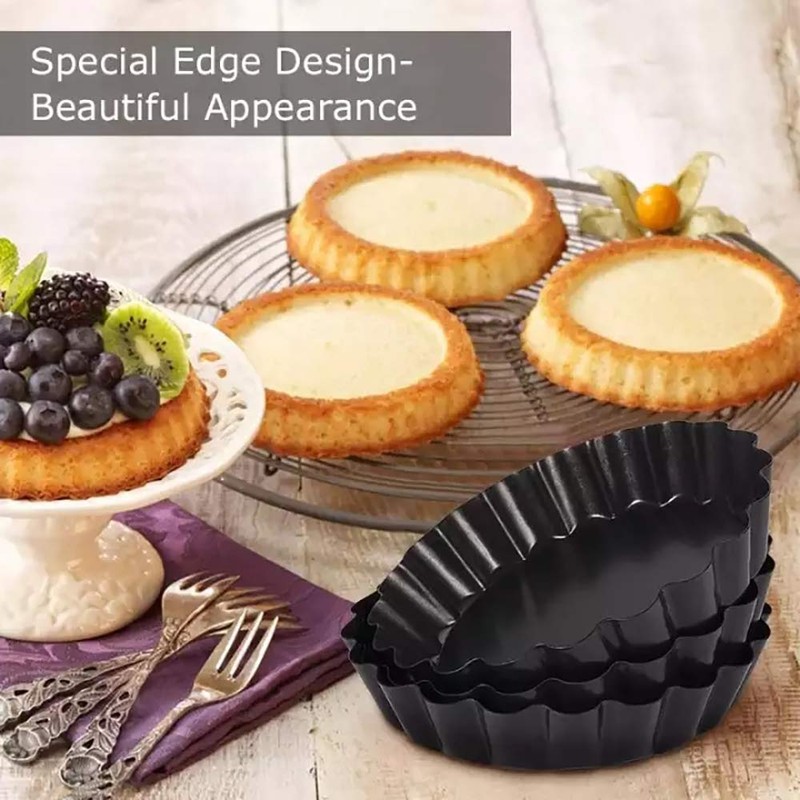 Gutsdoor 6 Pack Mini Tart Pan 4 Inch with Removable