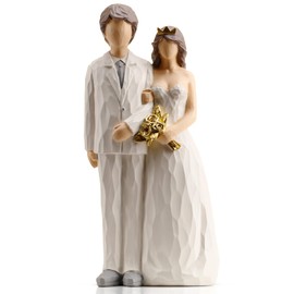 QIANLING Our Wedding Anniversary, Resin Sculpted Hand-Painted Figures, Figurines, and Couple Wedding Gifts, Suitable for Wedding Decoration, Anniversary, Collection