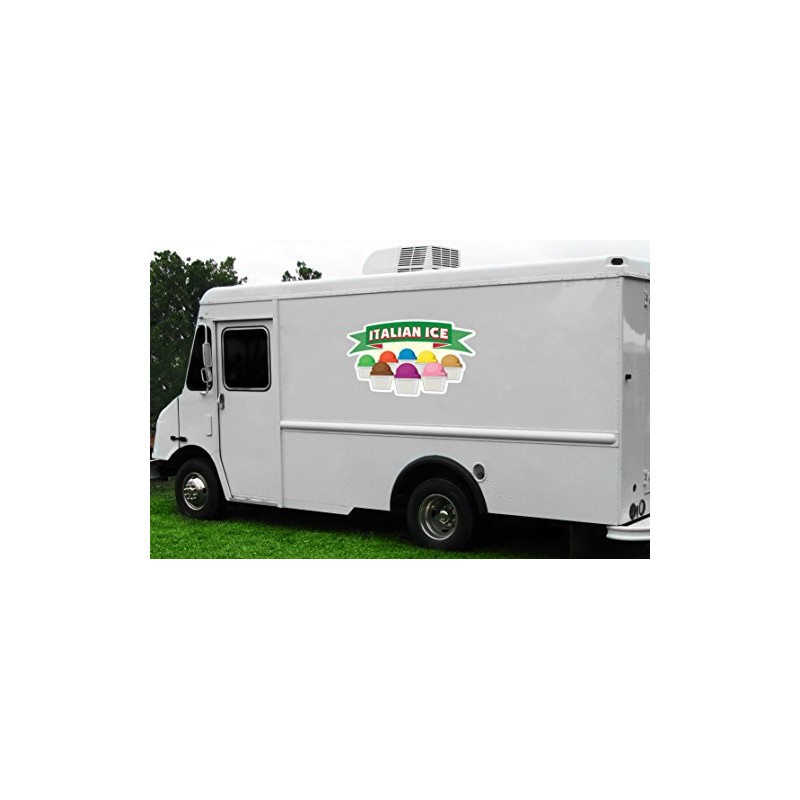 Italian ICE 12" Concession Decal Sign cart Trailer Stand Sticker