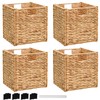 Storage Baskets Wicker Cube Baskets Foldable Handwoven Storage Baskets Bins