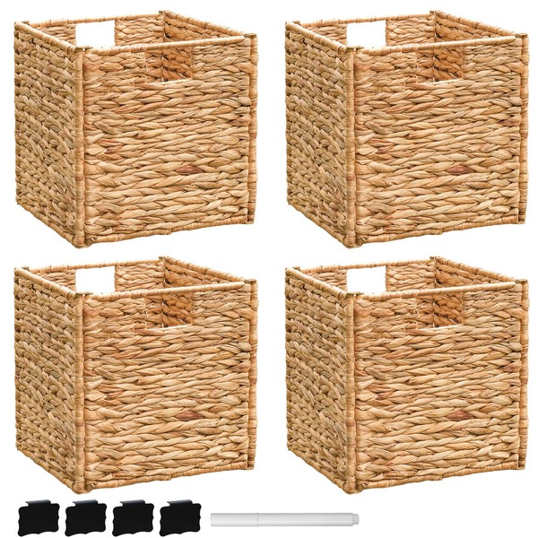 Storage Baskets Wicker Cube Baskets Foldable Handwoven Storage Baskets Bins