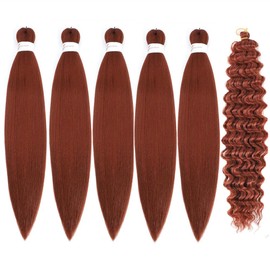 Brown Braiding Hair Pre Stretched Boho Braids Kanekalon Prestretched Braiding Hair for Bohemian Hair Ez Braid Micro Braiding Hair Synthetic Curly Deep Wave Braids