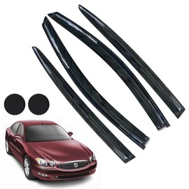 Rain Guards for Buick Lacrosse 2010-2016, Tape-on Side Window Deflectors for Buick Lacrosse, Window Visors for Buick Cars, Car Accessories 4 Rain Guards ＆ 2 Car Coasters