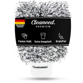 Cleaneed Premium Wash Mitt – Particularly Gentle on Paint Thanks to Extra Soft Microfibre – Residue-Free – Extra Absorbent – For Cars, Rims and Motorcycles – Car Sponge
