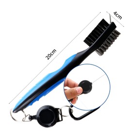 Alriedy Set of 2 Golf Brush Set 3-in-1 Golf Club Cleaning Brush with Carabiner Hook, Ergonomic Handle and Double-Sided Design for Effective Cleaning of Golf Clubs and Grooves