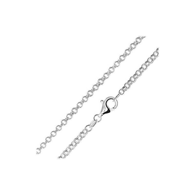 Materia #K76 Twin Anchor Chain 925 Silver Rhodium-Plated 2.3 mm
