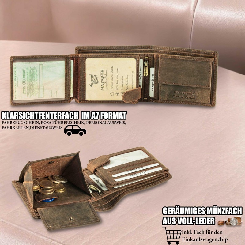 MATADOR® 6404 Men's Wallet with RFID Protection, Hunter Brown