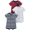Simple Joys by Carter's Baby 3-Pack Snap-up Rompers, Grey Stripe/Red