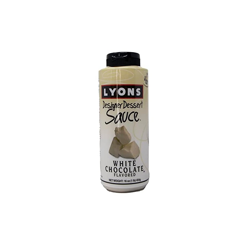 Lyons White Chocolate Designer Dessert Sauce (Pack of 12 Bottles)
