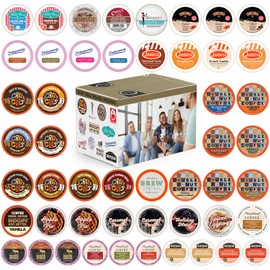 Perfect Samplers Flavored Coffee Variety Pack, Flavored Coffee Pods, Including Vanilla, Chocolate Coffee & More, Flavored Coffee Pods Variety Pack for Keurig K Cups Machines, 50 Count