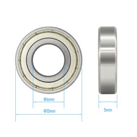 FOCMKEAS 624ZZ 20 PCS Deep Groove Ball Bearing 4×13×5mm Double Metal Shielded Ball Bearing Chrome Steel P0 Z2 Bearing for Industrial Machine,Power Tools and Mechanical Equipment