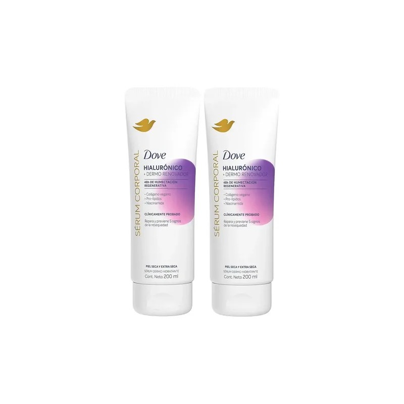 2 Sérum Corporal Dove Hialurónico Dermo Renovador 200ml