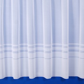 The Textile House Leanne White Semi-Plain Net Curtain - 5 Metres Wide x 45" (114cm) Drop