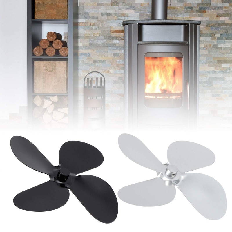 Aqur2020 Fan Blade for Stove, 4 Blades Fireplace Fan Blade