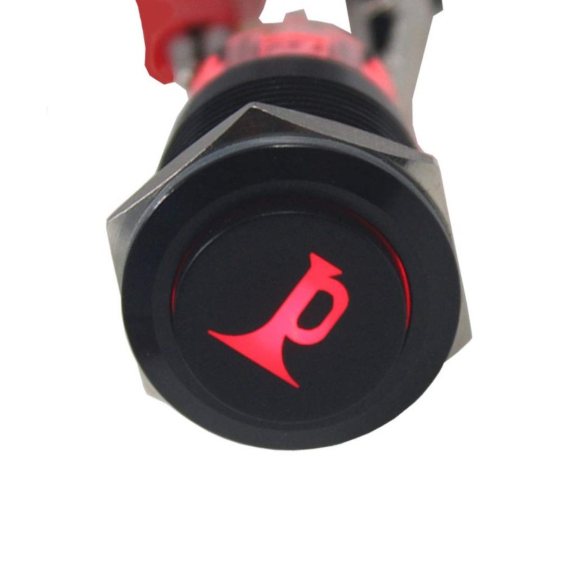 ESUPPORT Black Shell Metal 19mm 12V Car Automotive Red LED