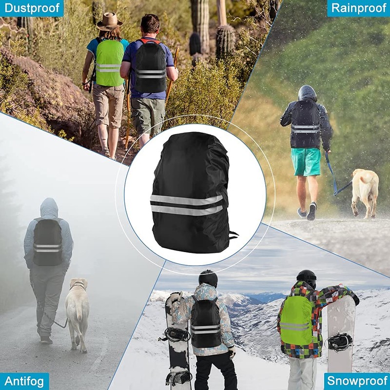 flintronic Backpack Waterproof Cover, 2 Pack Reflective Rucksack Cover, High
