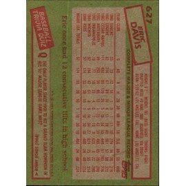 1985 Topps Baseball Rookie Card #627 Eric Davis