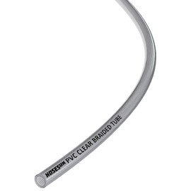 6mm (1/4") ID PVC Clear Reinforced Braided Air, Water, Oil, Gas, Food Flexible Plastic Hose Tube 5 Metre
