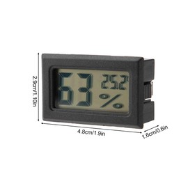Embedded Digital Hygrometer Thermometer Precise Humidity Monitoring Fast Temperature Meter with Built-in Probe (Black)