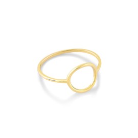 GELIN Open Circle Karma Ring in 14K Solid Gold | 14K Real Gold Karma Ring | 14k Yellow Gold Statement Rings for Women, Sizes 5 to 9