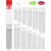 FIVEIZERO 60 PCS Large Eye Sewing Needles, 6 Sizes Hand Sewing Needles, Leather Needle Embroidery Thread Needle, Stainless Hand Quilting Needles with Threaders for Hand Sewing Art Crafts