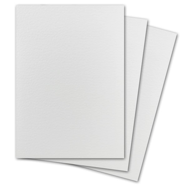 Pack of 20 DIN A5 Hammered Cardboard, Colour: White, 14.8