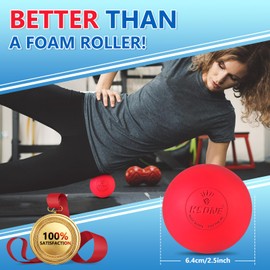 Massage Balls, 2 Pack Lacrosse Massage Balls, Suitable for Myofascial Release, Trigger Point Therapy and Full Body Relax, Manual Massage Balls for Neck, Back, Shoulder, Foot etc.